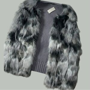 NWT MAURICES FAUX FUR OPEN FRONT W/RIBBED BACKSIDE VEST•S/L•WOMEN’S